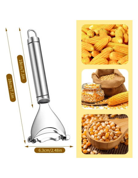 Pelador de Maíz Ergonómico Acero Inoxidable CANIPHA 2 Pcs