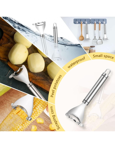 Pelador de Maíz Ergonómico Acero Inoxidable CANIPHA 2 Pcs