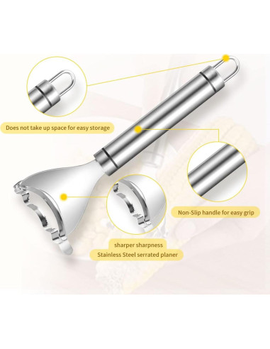 Pelador de Maíz Ergonómico Acero Inoxidable CANIPHA 2 Pcs