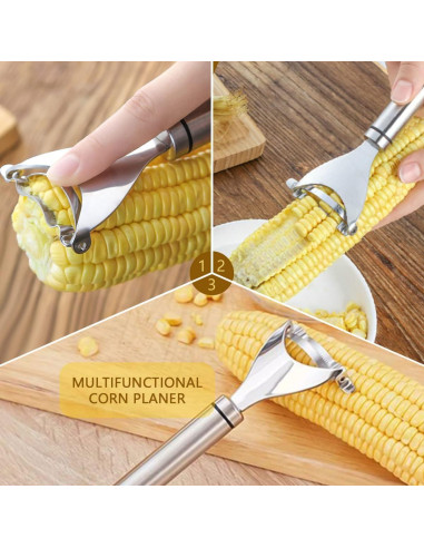 Pelador de Maíz Ergonómico Acero Inoxidable CANIPHA 2 Pcs