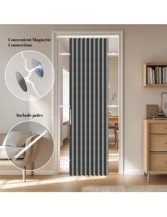 Puerta Acordeón AJAZZ Plegable Blackout 44x203 cm Gris 2