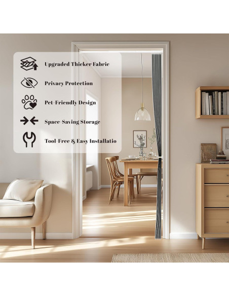 Puerta Acordeón AJAZZ Plegable Blackout 44x203 cm Gris