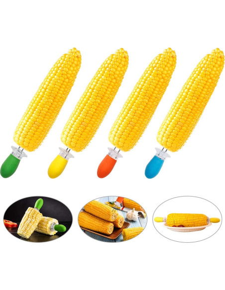 18 Soportes de Mazorcas de Maíz AUGSUN Acero Inoxidable