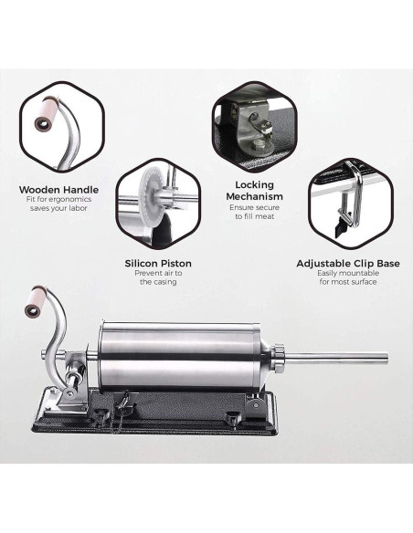 Embutidora de Salchichas MASTER FENG Acero Inoxidable 2.72kg