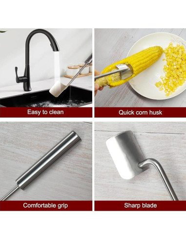ZKSM Desgranador de Mazorcas de Maíz Acero Inoxidable 2PCS