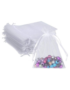 Bolsas de Organza Wudygirl 100pcs 13x18 cm Blancas