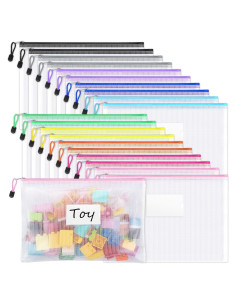 Bolsas de Cremallera de Malla Sooetz 20 Paquete A4 Multicolor