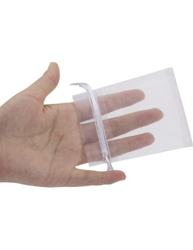 Paquete 100 Bolsas de Organza Blancas HRX 10 x 8 cm