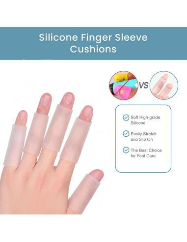 20 Protectores de Dedos de Gel Silicona Alivio Dolor