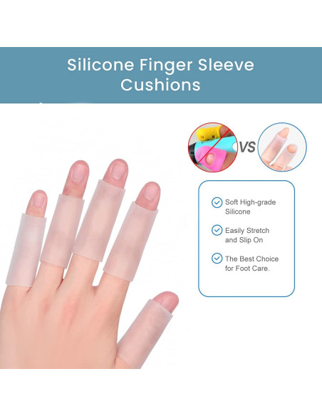 20 Protectores de Dedos de Gel Silicona Alivio Dolor