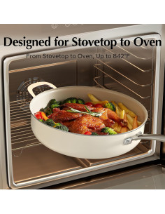 Sartén Profunda Antiadherente Redchef 5QT Cerámica con Tapa 2