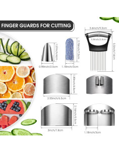 Juego de 9 Protectores de Dedos CHENGU Acero Inoxidable 2