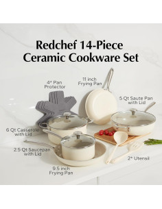 Juego de Utensilios de Cocina Redchef 14 Piezas Cerámica Antiadh. 2