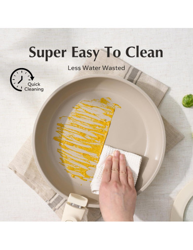 Juego de Sartenes y Ollas Redchef 16 Piezas Cerámica Beige