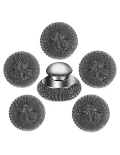 Juego de 6 Estropajos de Acero Inoxidable VinYankee