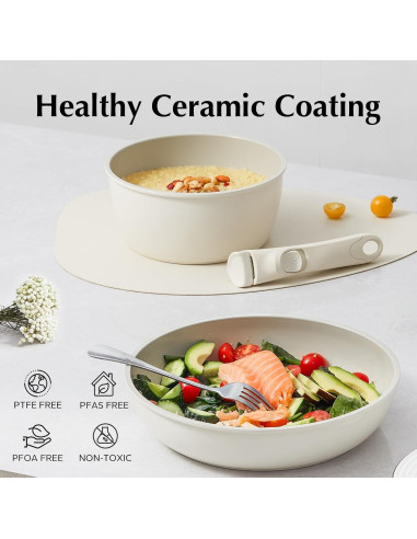 Juego de Ollas y Sartenes Cerámicas Redchef 6 Piezas Antiadherentes