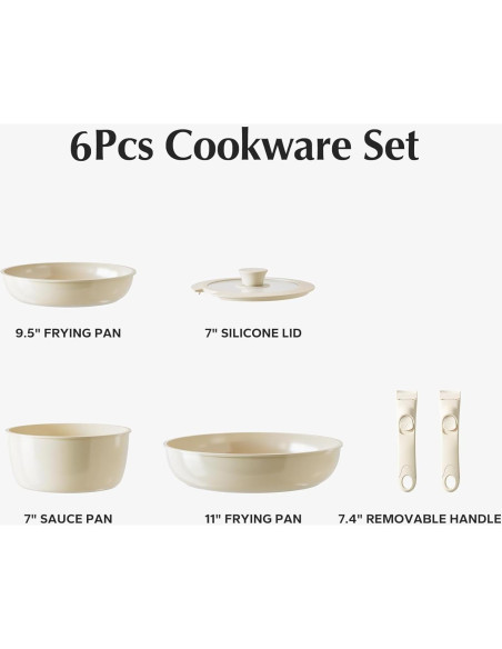 Juego de Ollas y Sartenes Cerámicas Redchef 6 Piezas Antiadherentes