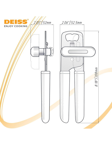 Abrelatas Manual Deiss PRO Acero Inoxidable 20,77 cm