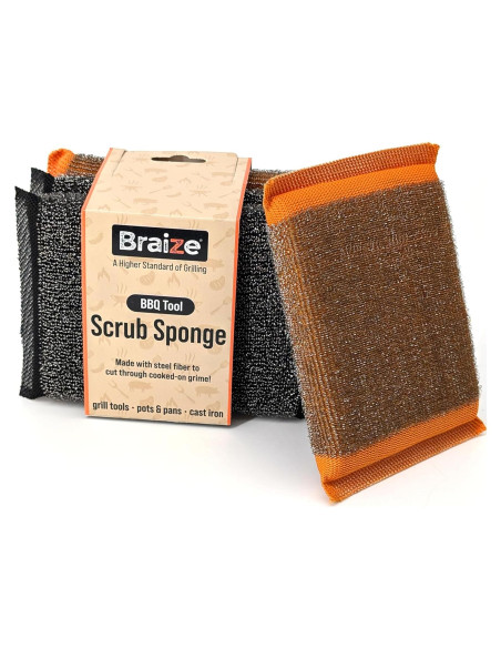 Esponjas de Acero Inoxidable Braize 201-4 para Fregar 4 Unidades