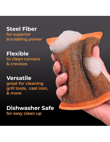 Esponjas de Acero Inoxidable Braize 201-4 para Fregar 4 Unidades