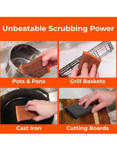 Esponjas de Acero Inoxidable Braize 201-4 para Fregar 4 Unidades