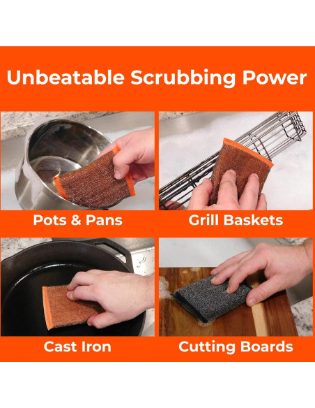 Esponjas de Acero Inoxidable Braize 201-4 para Fregar 4 Unidades