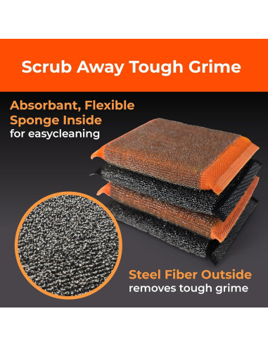 Esponjas de Acero Inoxidable Braize 201-4 para Fregar 4 Unidades