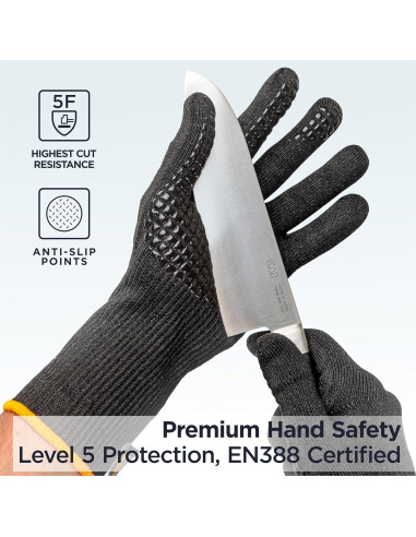 Guantes Deiss PRO Anticorte Grado Alimenticio XL - Protección Nivel 5