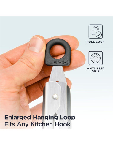 Pinzas de Cocina Deiss PRO con Puntas de Silicona - Juego de 2