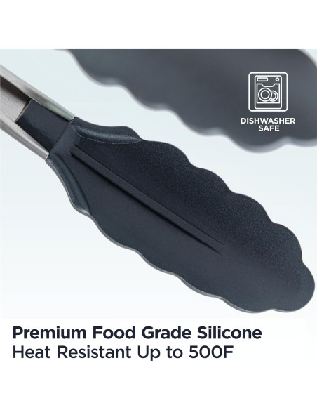 Pinzas de Cocina Deiss PRO con Puntas de Silicona - Juego de 2