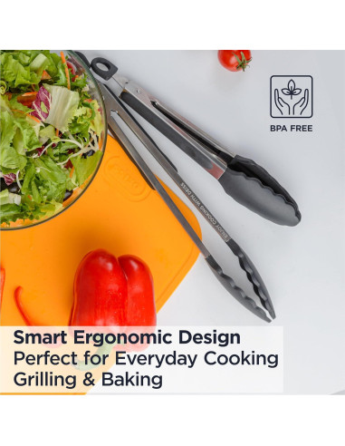 Pinzas de Cocina Deiss PRO con Puntas de Silicona - Juego de 2