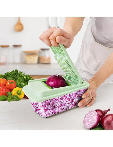 Cortador de Verduras MAMICOOKER 16-en-1 con Contenedor Cortador de Verduras MAMICOOKER 16-en-1 con Contenedor