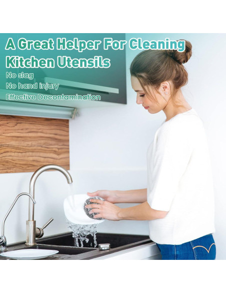 60 Estropajos de Acero Inoxidable Roshtia 30g Redondos