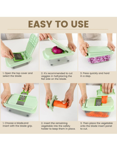 Cortador de Verduras MAMICOOKER 16-en-1 con Contenedor