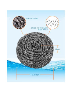 12 Estropajos de Acero Inoxidable Carrie Joe para Cocina 2
