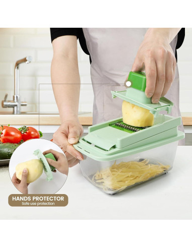 Cortador de Verduras MAMICOOKER 16-en-1 con Contenedor