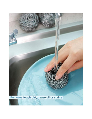 12 Estropajos de Acero Inoxidable Carrie Joe para Cocina