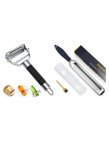 Pelador Doble Juliana y Rallador Deiss PRO Acero Inoxidable