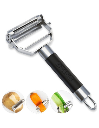 Pelador Doble Juliana y Rallador Deiss PRO Acero Inoxidable