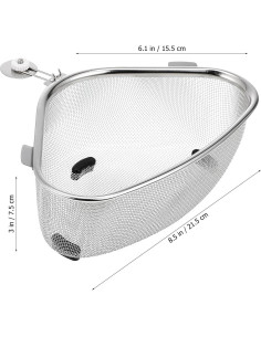 Canasta de Drenaje Triangular HEMOTON Acero Inoxidable 23x15.5cm 2