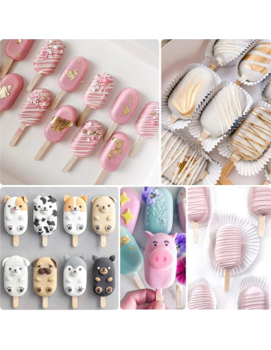 Molde de Silicona para Paletas Sakolla 4 Cavidades Ovaladas