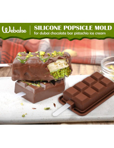 Molde de Silicona para Paletas Webake Barra de Chocolate 4 Pzs 2