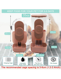 Dispensador Automático de Comida y Agua Colgante Borunhe 1.04L 2