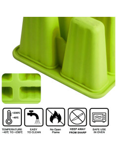 Moldes de Paletas Silicona Meajore 10 Cavidades Verde 2