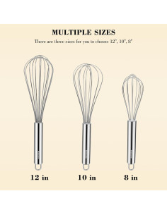 Juego de Batidores de Acero Inoxidable NileHome 3 Pzas 2