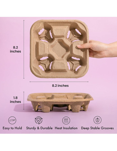 Bandejas de Transporte de Bebidas FMP Brands 4 Tazas 45 Pzas