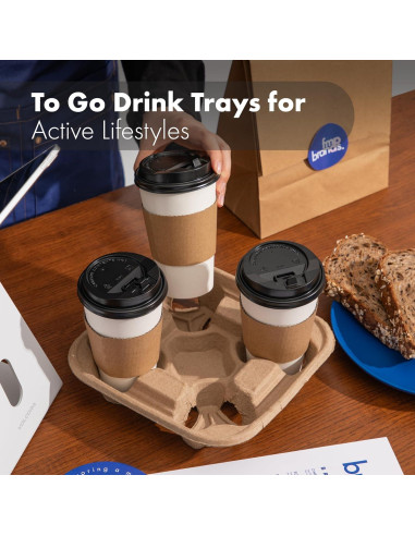 Bandejas de Transporte de Bebidas FMP Brands 4 Tazas 45 Pzas