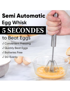 Batidor Semiautomático Newness de Acero Inoxidable 30 cm 2