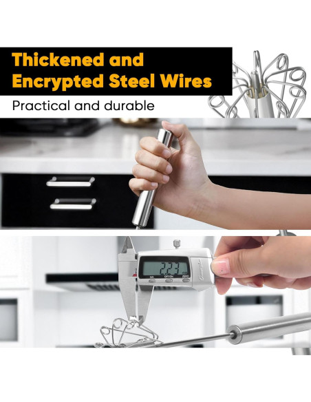 Batidor Semiautomático Newness de Acero Inoxidable 30 cm