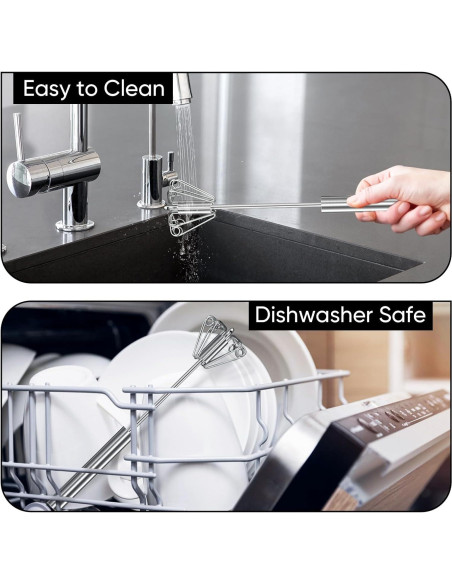 Batidor Semiautomático Newness de Acero Inoxidable 30 cm